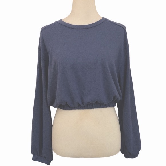 Altar’d state cropped cinched elastic hem long sleeved pullover - Picture 12 of 12